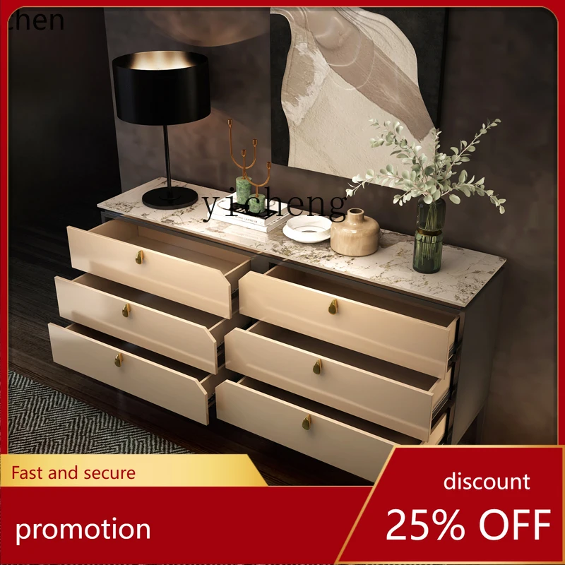 

HXL rock slab dining side cabinet entry light luxury entrance villa living room decorative locker