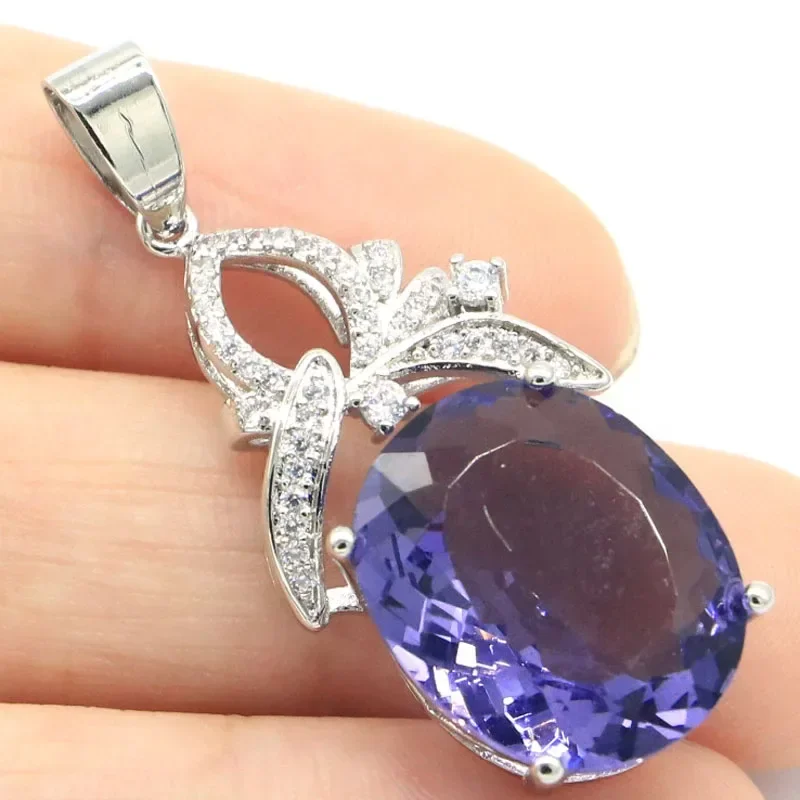 

Buy 4 Get 1 Free 6g 925 SOLID STERLING SILVER PENDANT Lovely Cute New Stone Iolite Pink Tourmaline Red Ruby CZ Engagement