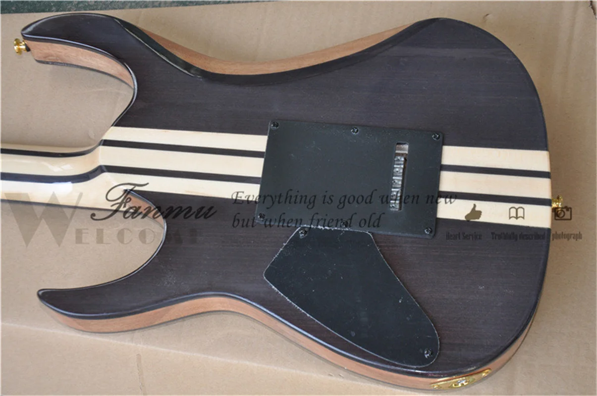 6-string electric guitar, techno veneer, maple through mahogany body, tremolo bridge, HSH pickups