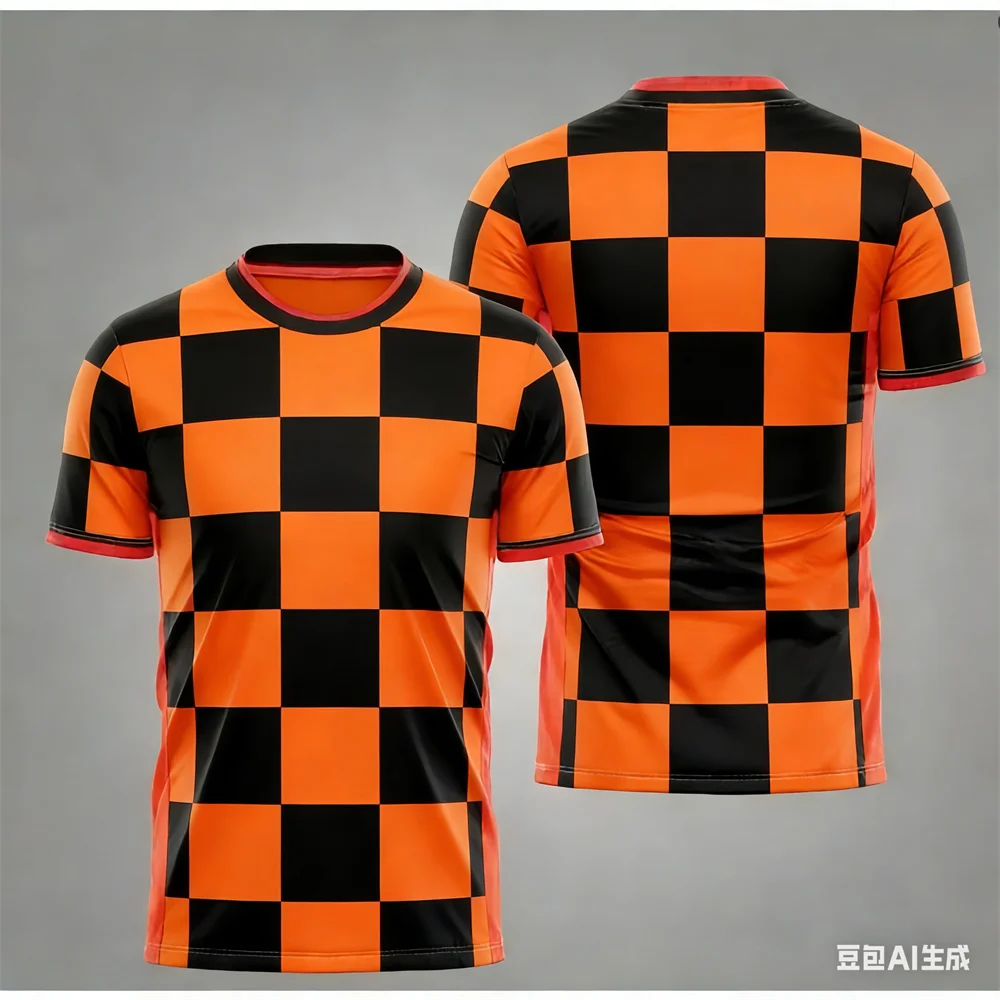 

Summer New sports T-shirt grid pattern T-shirt fashion t shirt for man Round neck sports T-shirt football jersey Tennis T-shirt