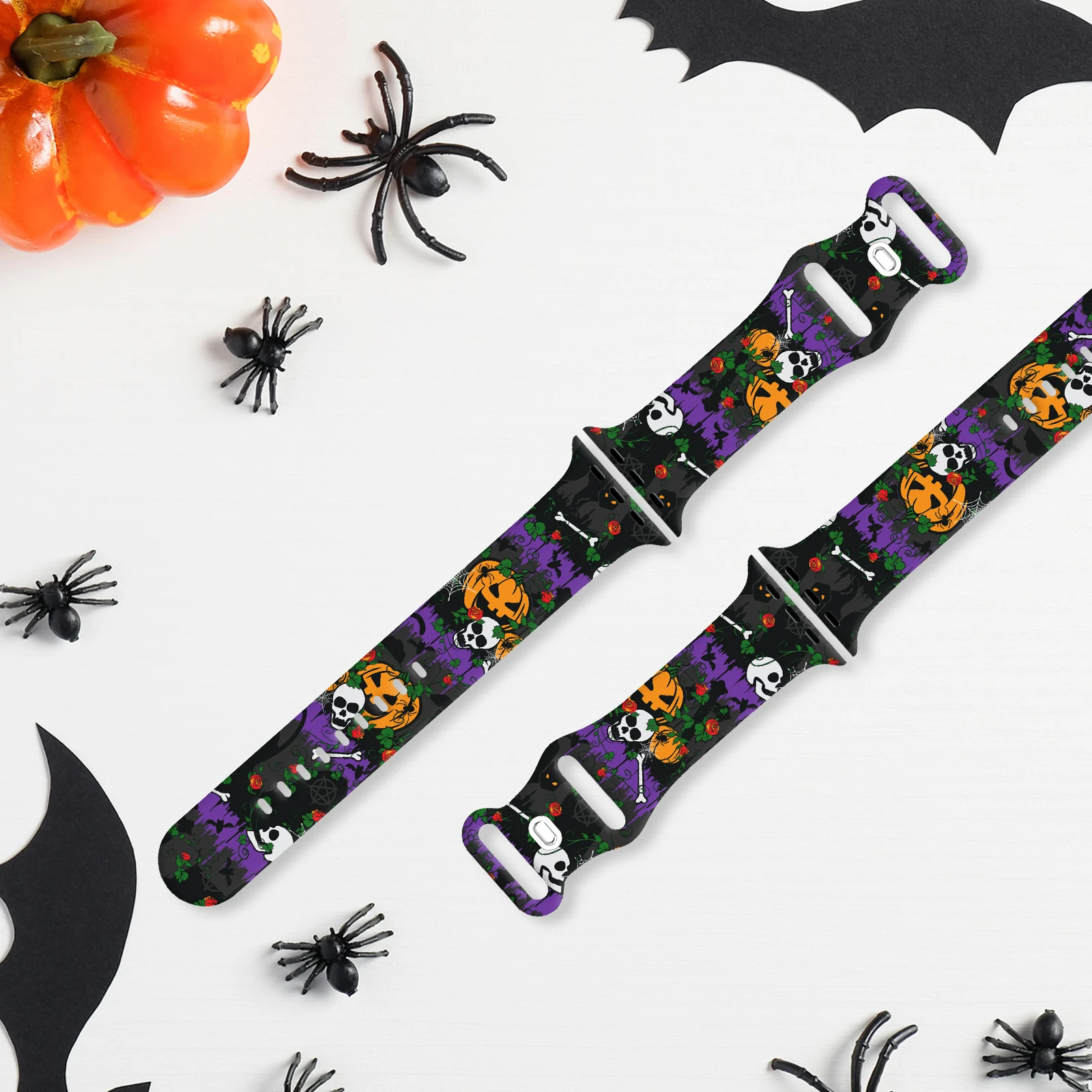 Rhapsody of the Night! Halloween Series Silicone Apple Watch Strap Comes with Unisex Sports Wrist Strap 38 40 41 42 44 45 49mm