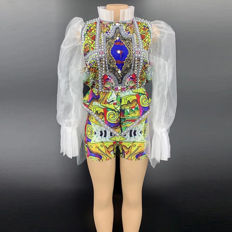 

Bar Girl Song Dsdj Halloween Poker Queen European Court Rhinestone Sexy Top Shorts Set Costume Vestido Cerimônia Mulher Elegante