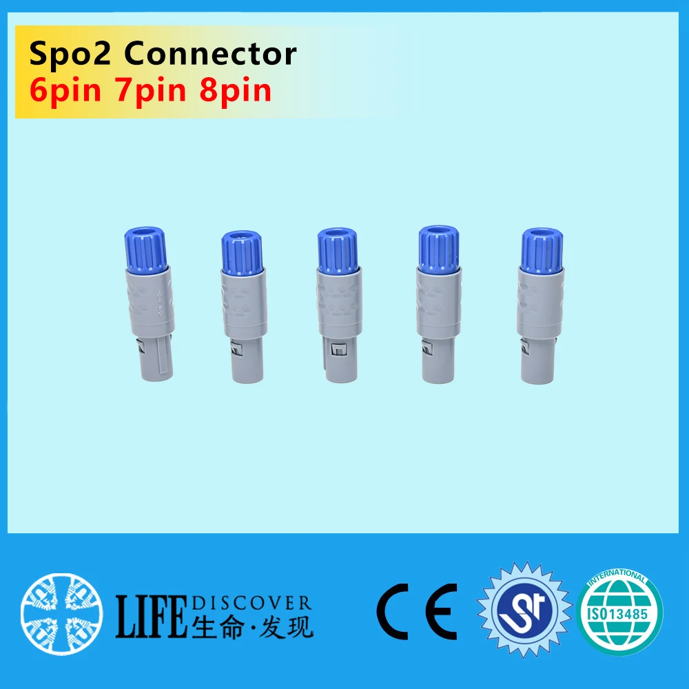 

disassembly spo2 sensor ECG spare parts connector with panel socket 6pin 7pin 8pin 5pcs packing