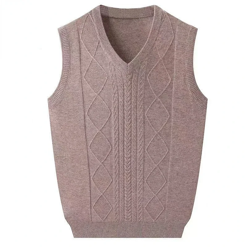 

2023 New Men Sweater Vests Causal Waistcoat Pullovers V neck Sleeveless Autumn Winter Casual Clothing Men Fashion Brand