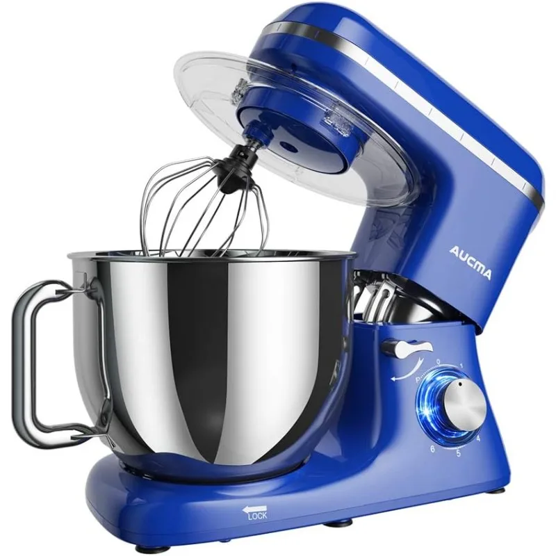 Stand Mixer,7.4QT 6-Speed Tilt-Head Food Mixer, Electric Kitchen Mixer with Dough Hook, Wire Whip & Beater