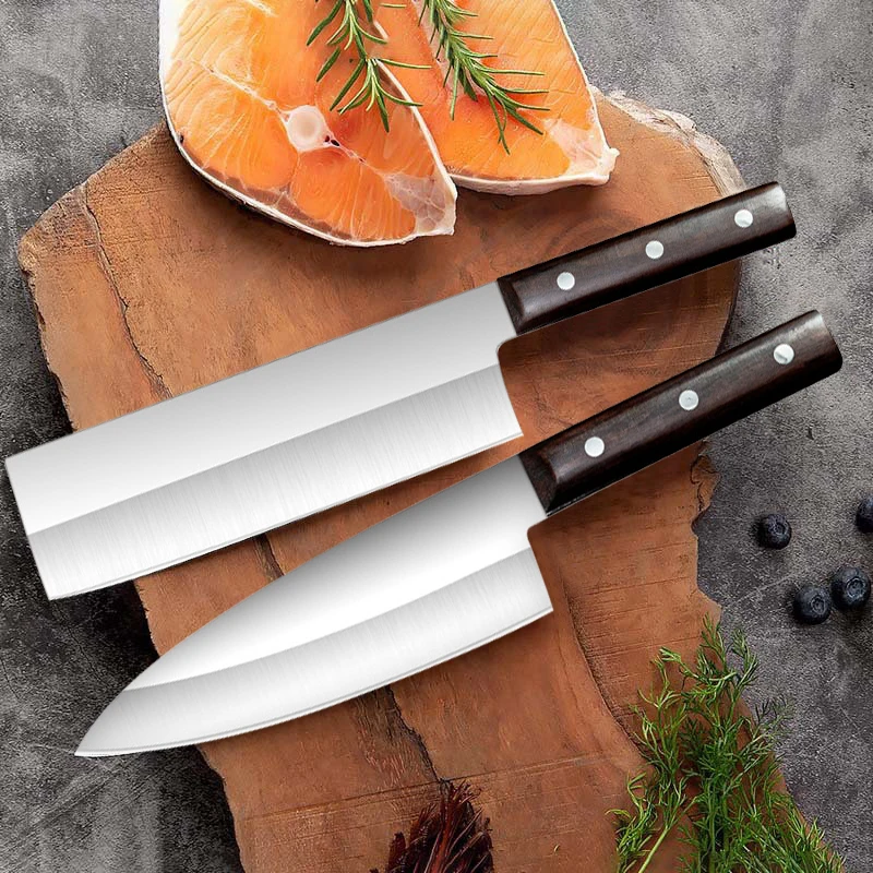 

Pr Deba Fish Knife Japanese Santoku Salmon Slicer Sashimi Fish Raw Knife Sharp Blade Wooden Handle Chef Cleaver