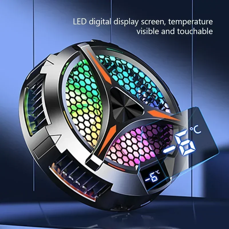 Imagem -04 - Refrigerador de Semicondutores Magnético com Display Led Sistema tipo c Ventilador de Refrigeração Radiador para Ipad Tablets Dissipador de Calor Legal Pubg Game X42