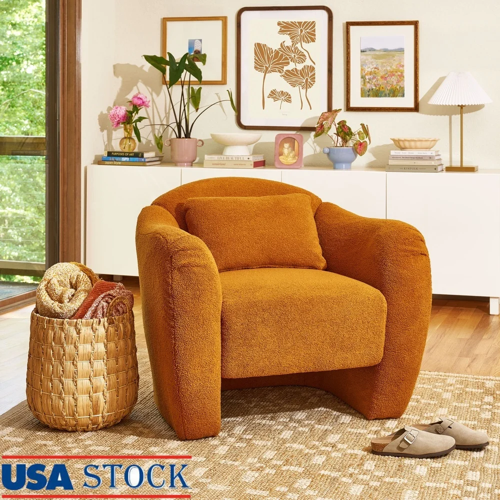 

Мягкий плюшевый стул со съемной подушкой. Прочный деревянный каркас. Выдвижная пружинная опора. Стильная мебель для гостиной.