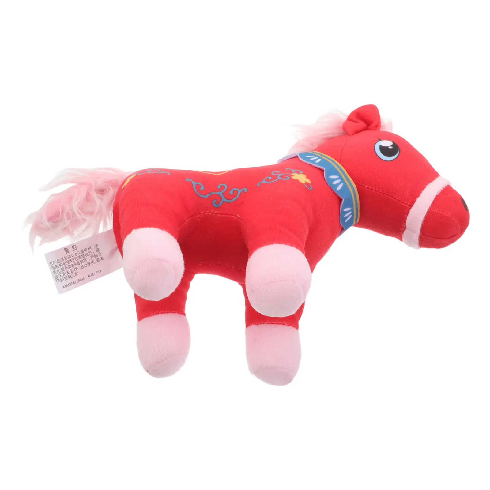 Chinese Zodiac Horse Standing Red Stuffed Animal for 2026 Spring Festival Lunar New Year Party Favor Decoration