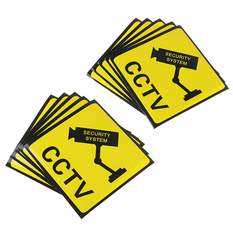 10Pcs CCTV Video Surveillance Security Camera Alarm Sticker Warning Signs