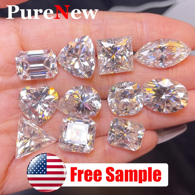 Premium D Color White Moissanite Diamonds Factory Price Round Oval Pear Radiant Emerald Heart Princess Cushion Asscher Shape GRA