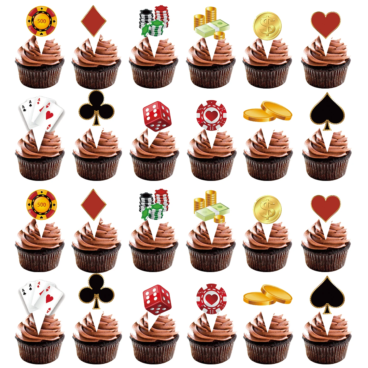 24 Pcs Casino Poker…