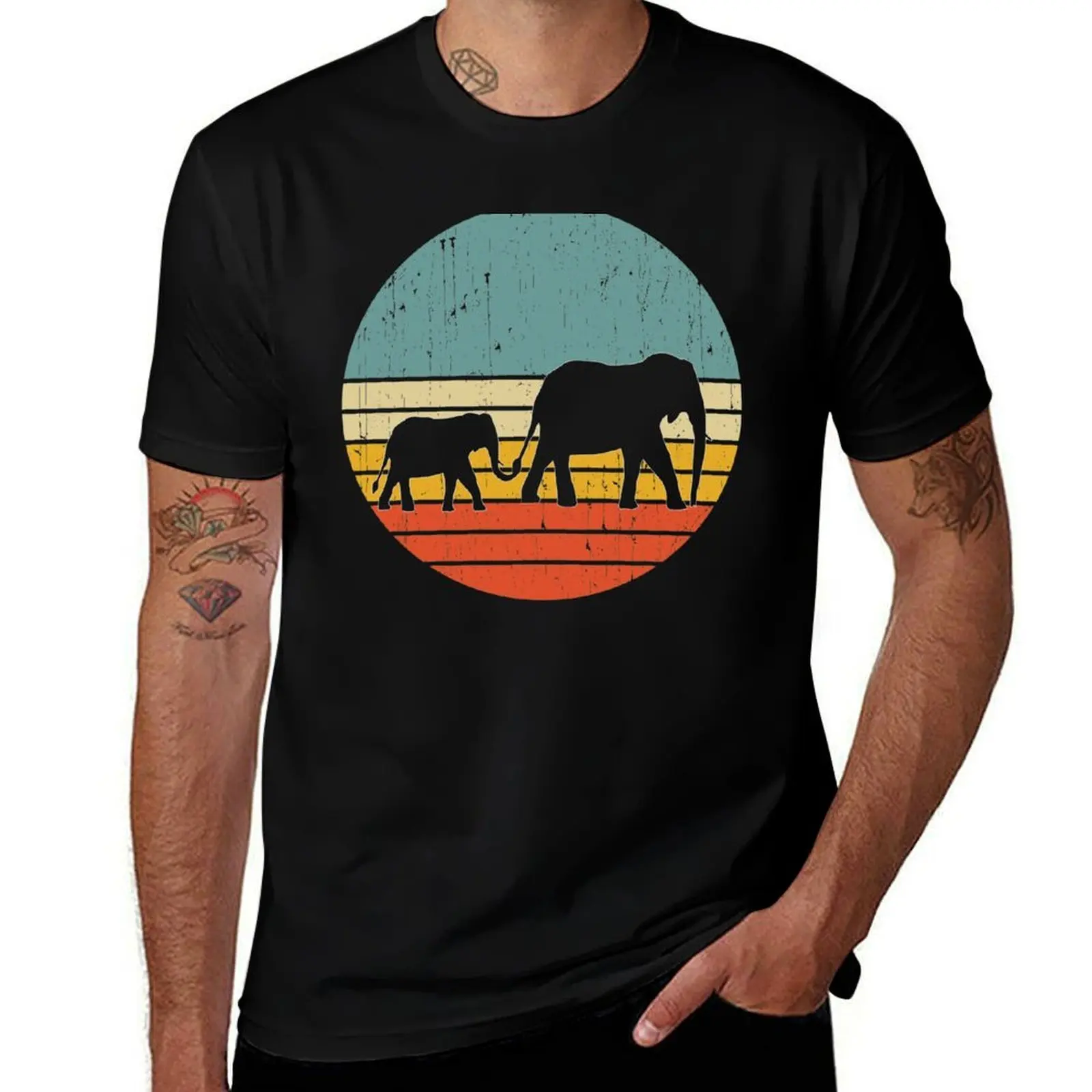 

t shirts lovers t t shirts fit slim shirt sunset T-Shirt elephant man elephant with vintage for prints gift cotton man shirt