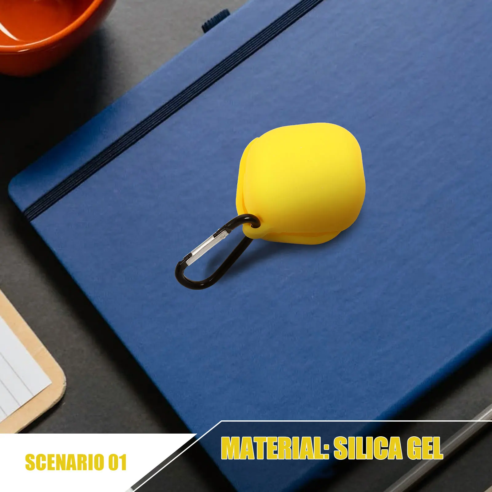 

1Pcs Earphone Protective Case Yellow Lightweight Portable Impact Resistant Scratch Resistant Earphone Cover Storage