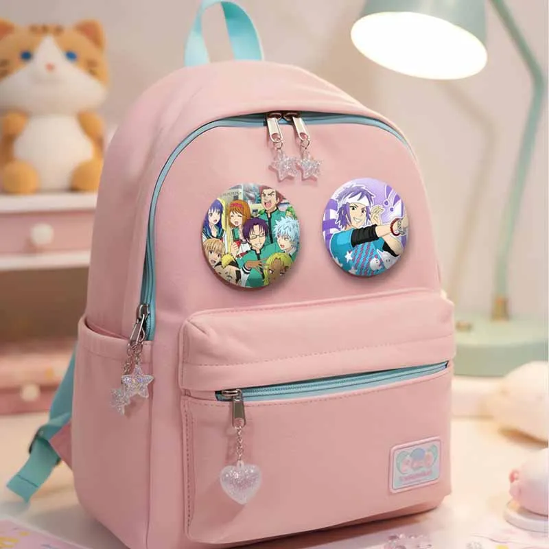 The Disastrous Life of Saiki K Anime Brooch Kusuo Saiki Kokomi Enamel Pins Round Manga Badges Bag Jacket Shoes Jewlery Accessory