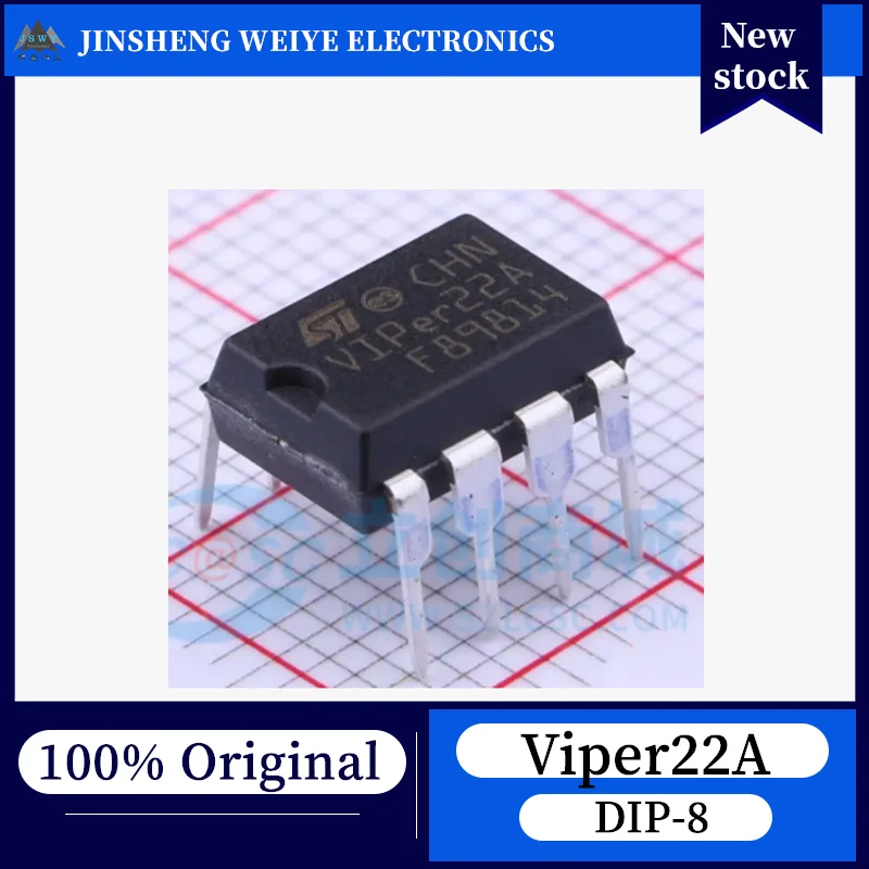 

(10/50 pieces) Viper22A DIP-8 Offline PWM Switching Power Supply Controller, 100% New, Original Electronics, In Stock