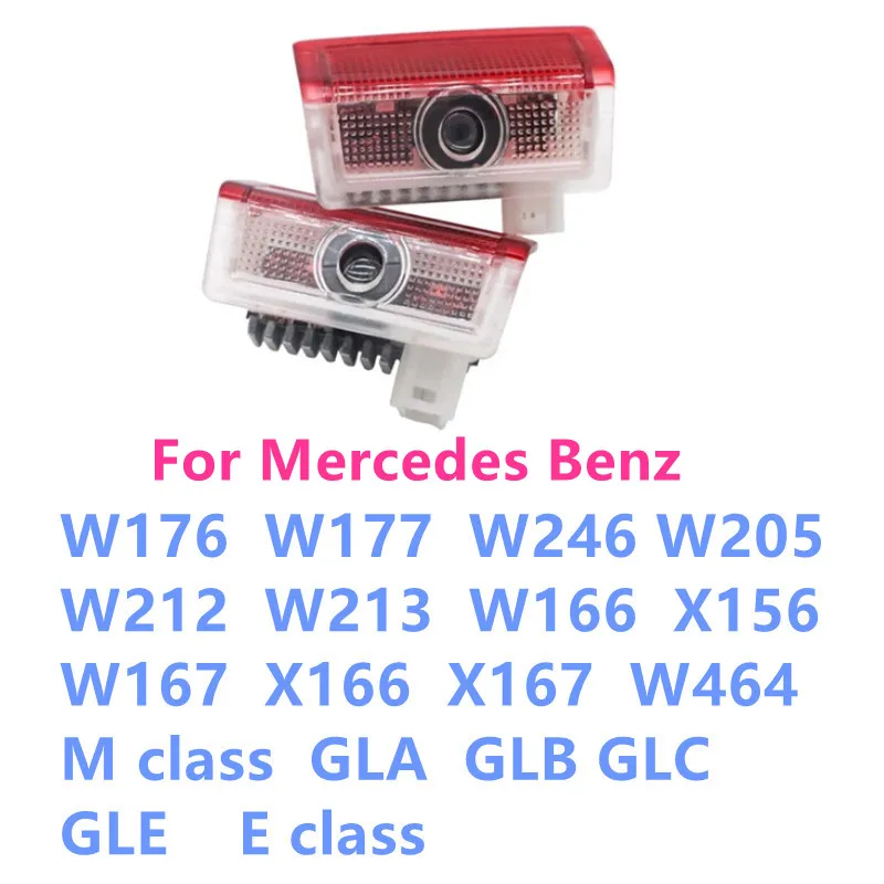 메르세데스 벤츠 E B C A 클래스 자동차 문짝 조명, LED 장식 램프, W176 W246 W205 W212 GLA GLE GLB W167 X166 W464, 2X 액세서리