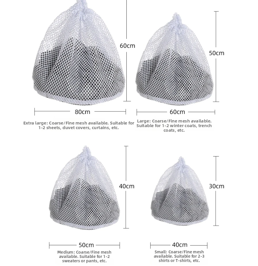 Nylon Mesh Laundry Bag - Adjustable Shoulder Strap, Drawstring Closure, Perfect for Dorms & Apartments image 6