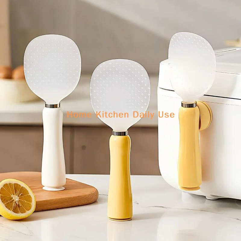 

portableStanding Magnetic Rice Spoon With Suction Cup Compact Rice Paddle for Easy Handling Kitchen Gadgetcommonly used
