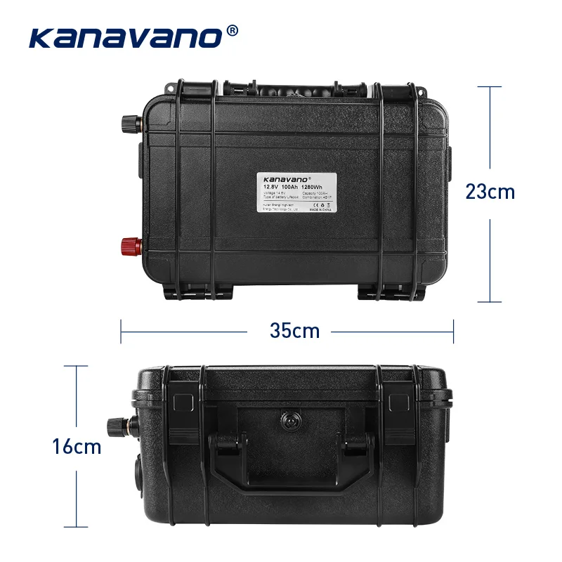 Kanavano 12.8V 100Ah LiFePO4 Akumulator Wbudowany Bluetooth BMS 12V 40Ah Wodoodporny do Solar Camper Yacht Inverter Engine Moto