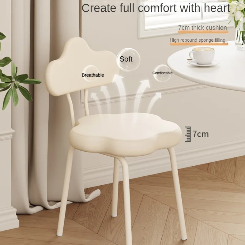 Cream Style Dining Chair Home Light Luxury High Sense French Table Chair Modern Simple Network Red Makeup Stool Back