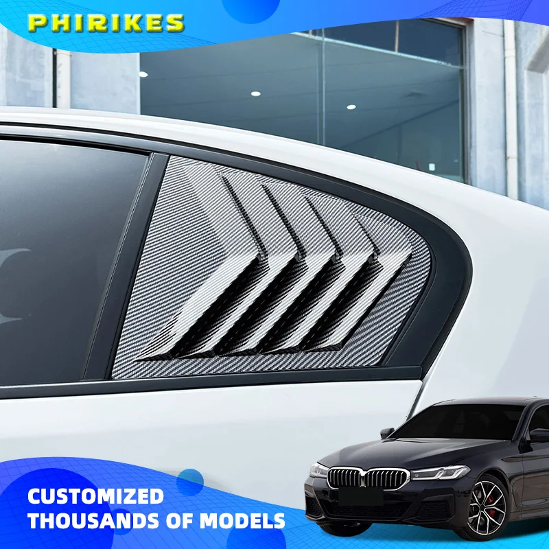 

For BMW 5 Series G30 2018 2019 2020 2021 2022 2023 Car Exterior Rear Window Quarter Scoop Louver Shutter Cover Side Vent Trim