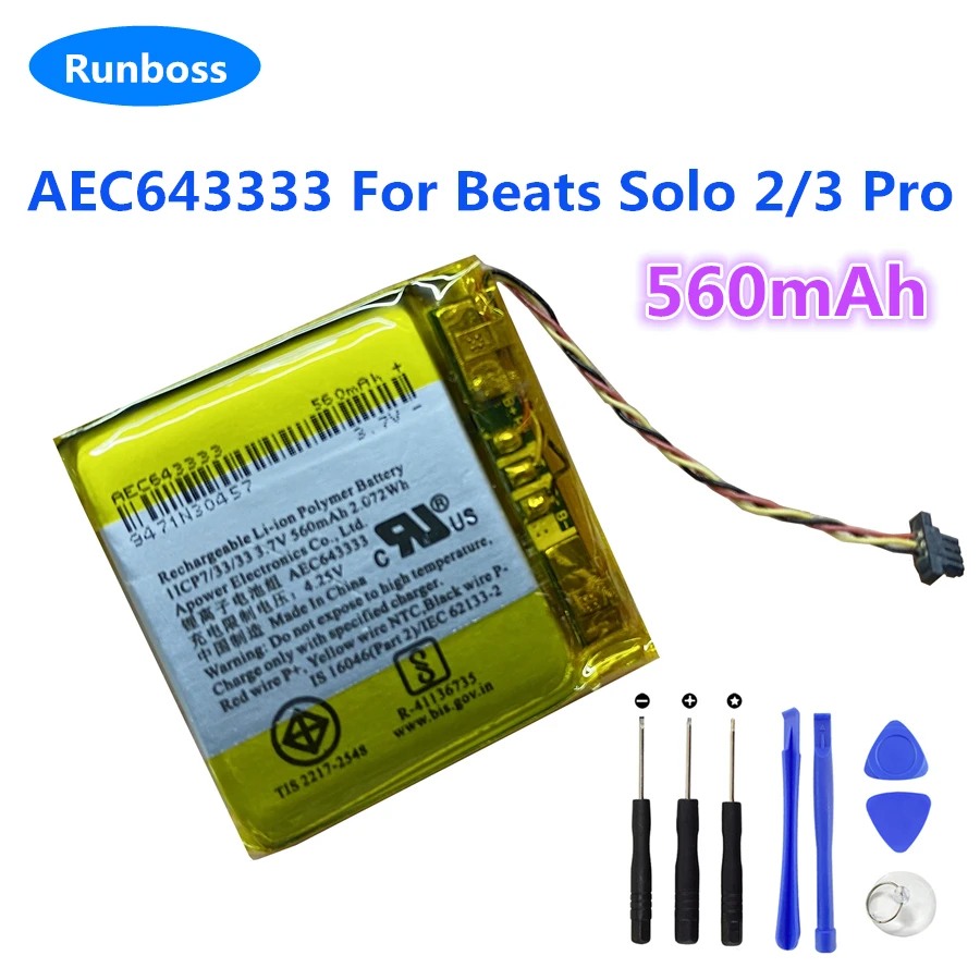 

Headset Replacement Battery AEC353535 AEC643333 for Beats Solo 2.0 3.0 2/3 pro New Battery Beats Solo2 Solo3 Pro Wireless