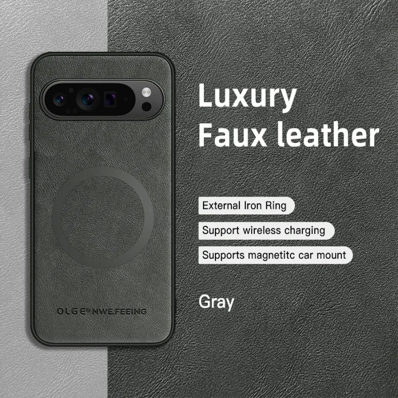 Étui magnétique pour Google Pixel 10 9 8 Pro XL 9A 8A pour Magsafe, housse de Charge sans fil, coque de protection en cuir antichoc pour téléphone