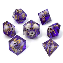 7 pezzi materiale in resina dadi poliedro multicolore numero decorazioni TRPG giochi Party giochi da tavolo intrattenimento dadi