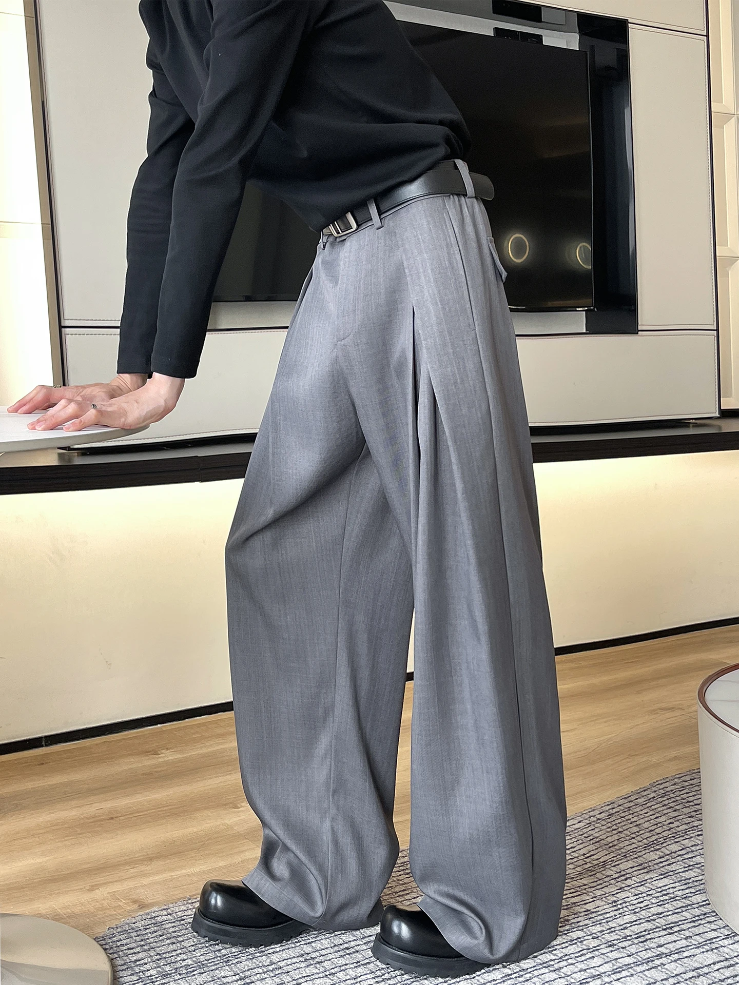 

Мужские повседневные брюки Cleanfit: плиссированные, драпированные, в американском стиле, свободные, широкие штанины, удобные, легкие, из полиэфирного волокна