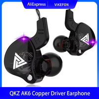 3.5MM Headset Music Earbuds In Ear With Mic Original QKZ AK6 Copper Driver HiFi Wired Earphone Race Sport Headphone Bass Stereo