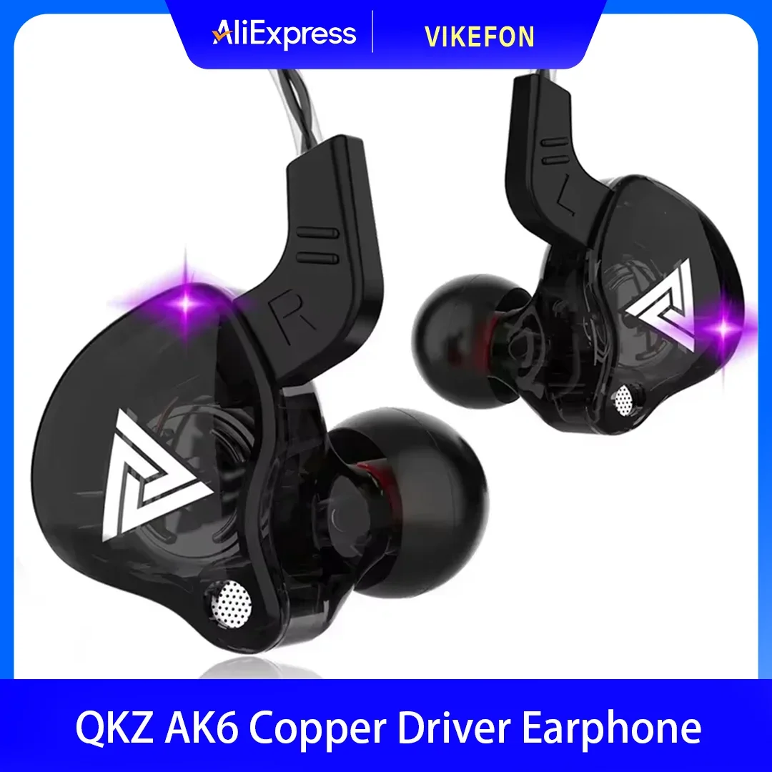 3.5MM Headset Music Earbuds In Ear With Mic Original QKZ AK6 Copper Driver HiFi Wired Earphone Race Sport Headphone Bass Stereo