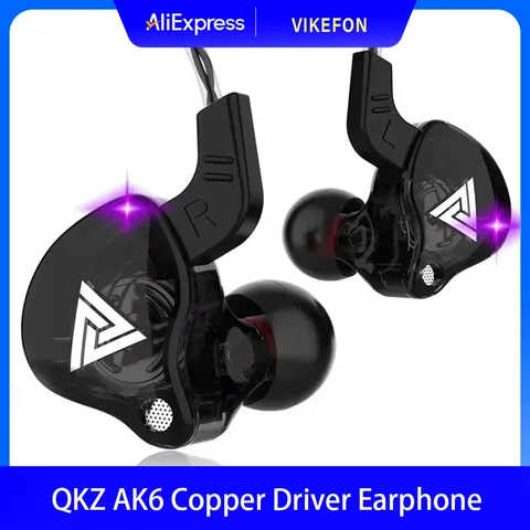 Auriculares intrauditivos de música de 3,5 MM con micrófono Original QKZ AK6 controlador de cobre auriculares con cable HiFi auriculares deportivos de carrera estéreo de graves