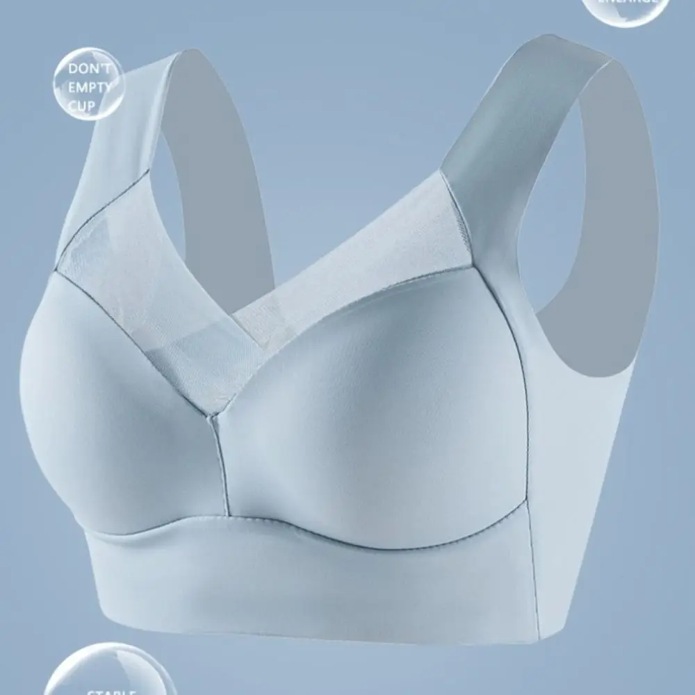 لينة الحرير الجليد اللاسلكية العميق الخامس الصدرية سلس لا أثر حمالة للنساء الملابس الداخلية تجمع الثديين رفع حمالات الصدر اليوغا