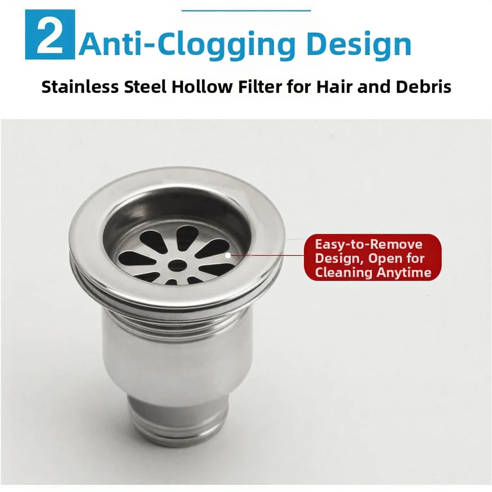 Drain Filter for Mop Sink Basin with Stainless Steel Build and Optimized Design for Efficient Drainage and Control
