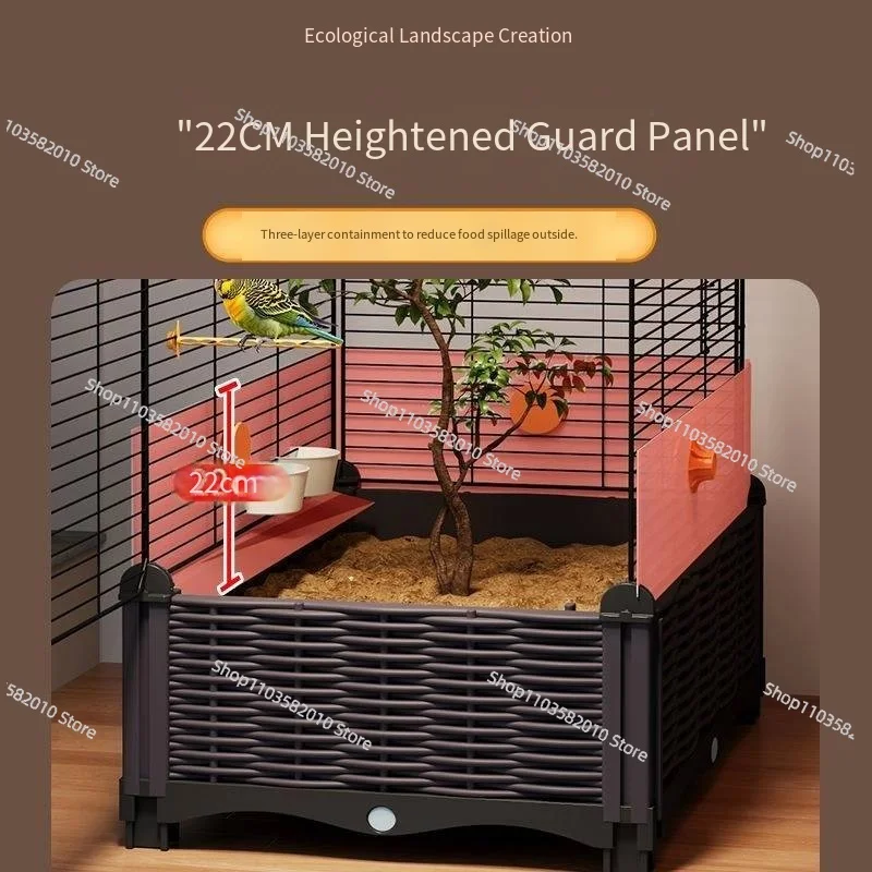 Large Birdcage Parrot Ecological Villa, High-End Splash-Proof Domestic Pet Cage for Tiger Skin Xuan Feng, Growing Vegetables