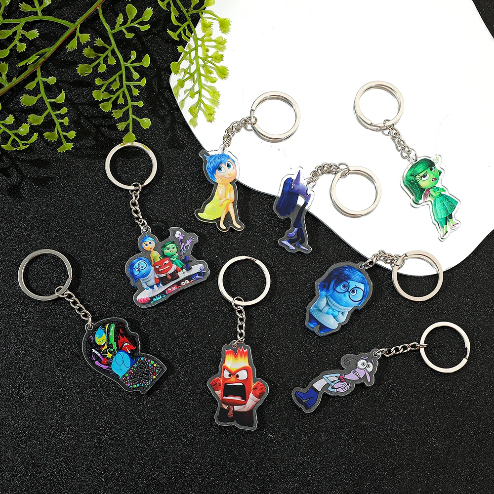 Disney Cartoon Anime Inside Out 2 Keychain Cute Cartoon Figure Pendant Backpack Travel Accessories Handmade Pendant Keychain