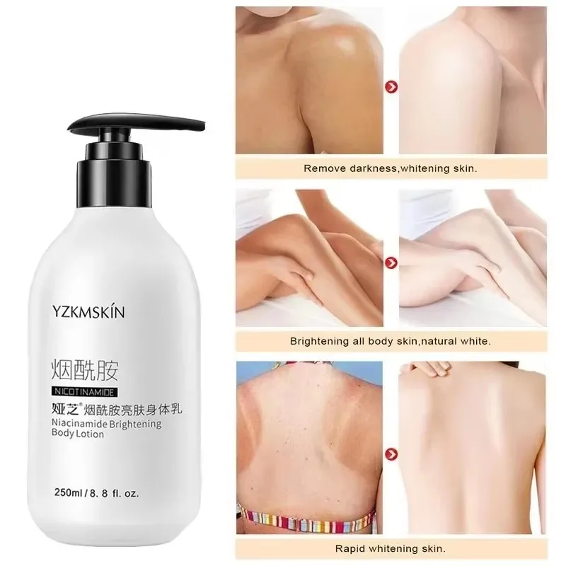 Niacinamide Whitening Body Lotion Skin Care Healthy Milk Firming White Body Lotion Lightening 250ML