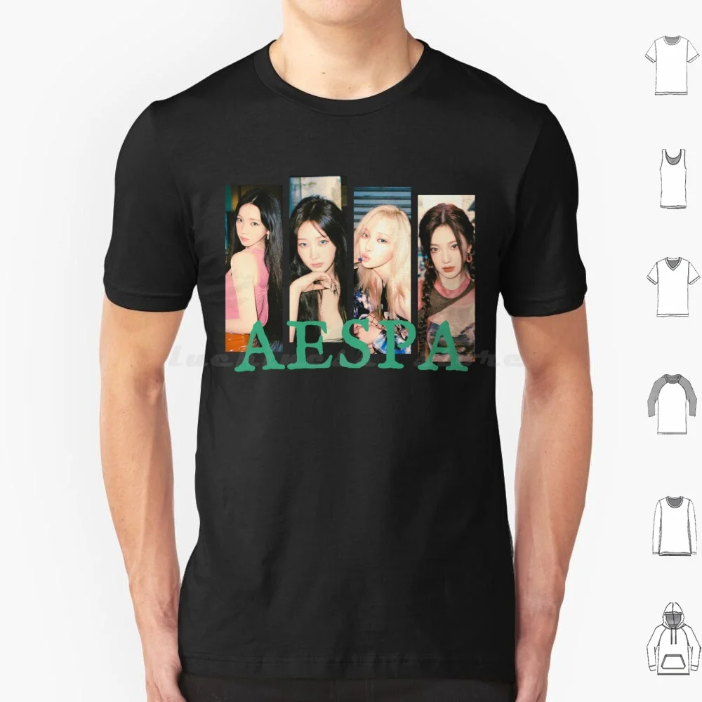 

Винтажная футболка Aespa Armageddon, хлопковая мужская и женская футболка с принтом «сделай сам», Aespa Karina Giselle, зимняя версия Kpop My Aespa Armageddon Aespa