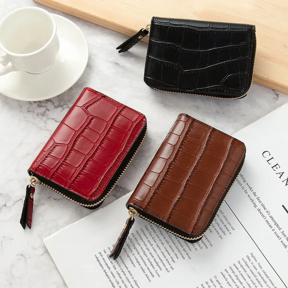 Wallet Women Card Bag Crocodile Pattern Multi Slot Driver License Retro Bank Card Bag Women Purse and Handbags Clutch Purses Sac