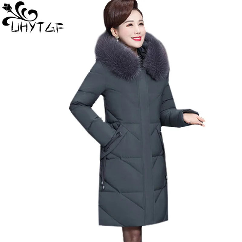 

Winter Down Cotton Coat Womens Fashion Fur Collar Hooded Cold-Proof Warm Jacket Female MoM Snow Wear Windproof Outerwear 7XL 540