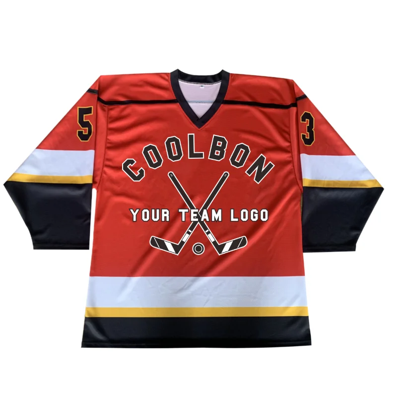 5PCS Custom Size and Logos Men Women Plain Sublimated Polyester Ice Hockey Jerseys