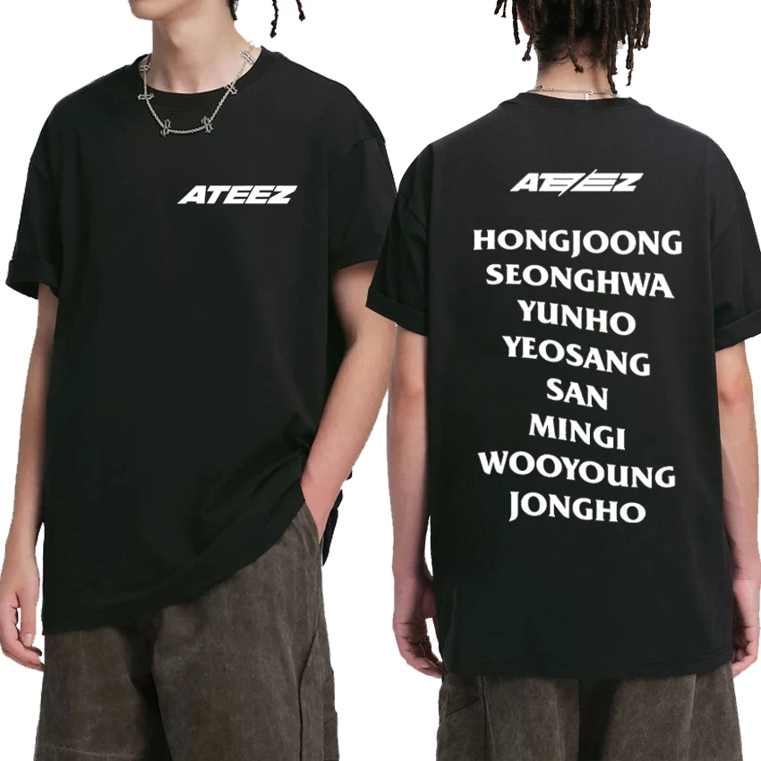 

Kpop Ateez music Album Tour 2025 Graphic short sleeve T-shirts Men Women Oversized T shirt Summer Unisex 100% Cotton clothing