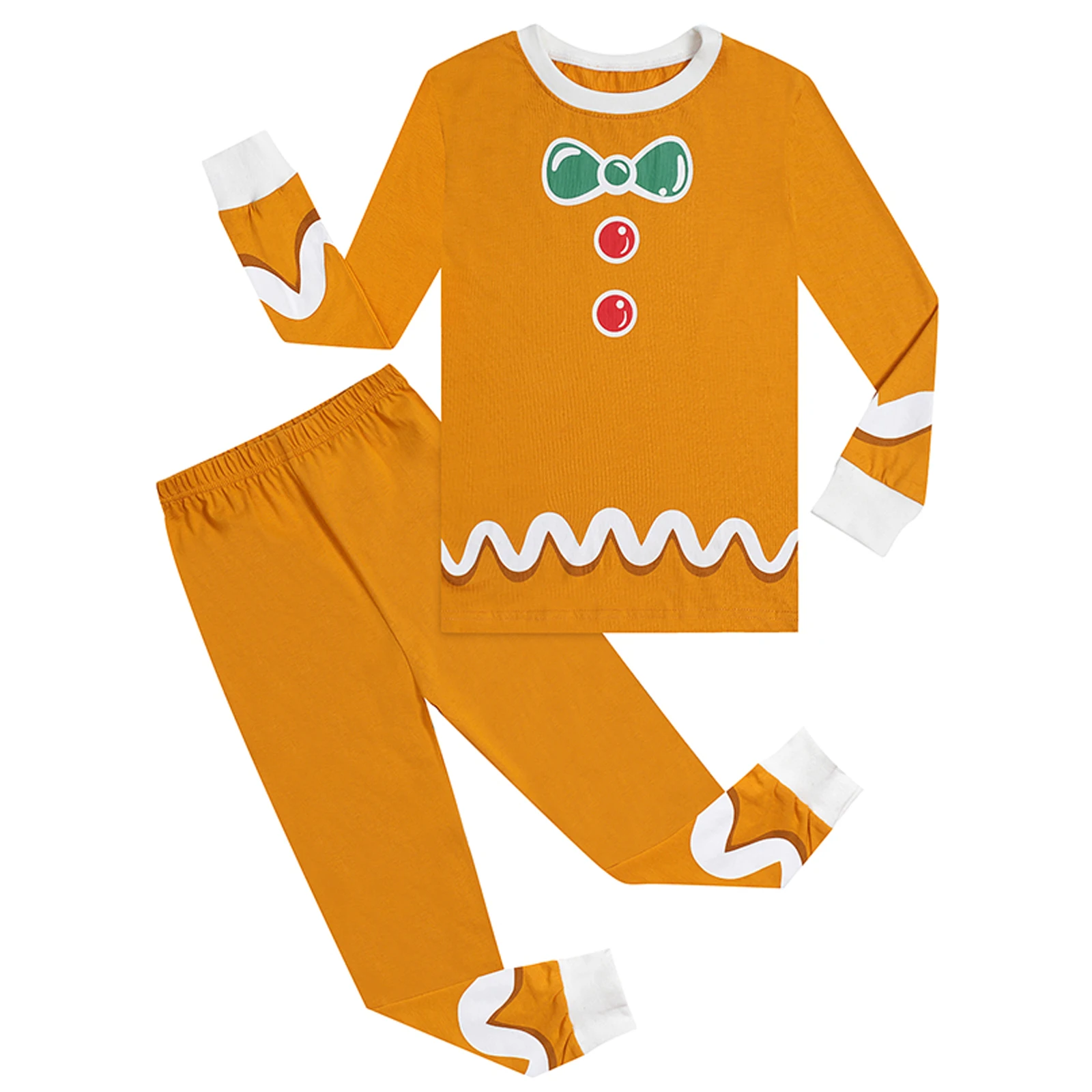 Kids Gingerbread Man Sleepwear Christmas Pyjamas Sets Boys Prince Halloween Mummy Pajamas Girls Gingy Costume Toddler Cute PJS