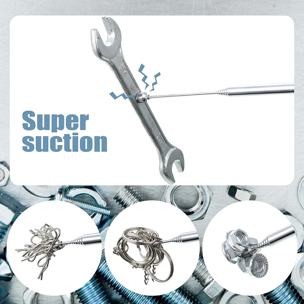 قلم مغناطيسي مغناطيسي تلسكوبي صغير محمول أدوات يدوية سعة لالتقاط مسمار صامولة عصا قضيب لاقط قابلة للتمديد