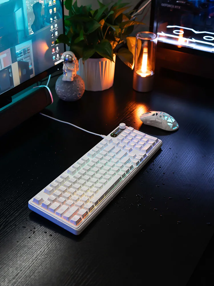FURYCUBE IP98 Wired Membrane Keyboard Contour Line White, RGB, IPX8 Waterproof, Silent, PBT Keycap, English layout, 98 keys