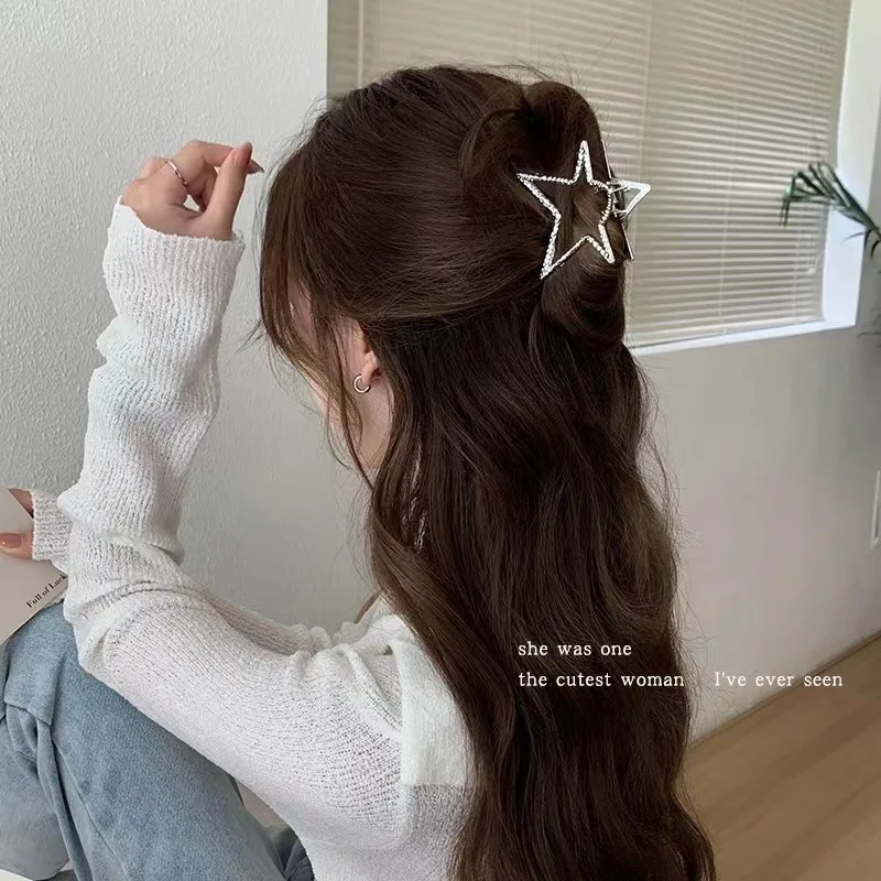 موضة المعادن ستار الشعر مخلب كليب للنساء الفتيات المشابك 2023 الكورية الشعر Crab دبابيس الشعر hairgrip أغطية الرأس اكسسوارات الشعر