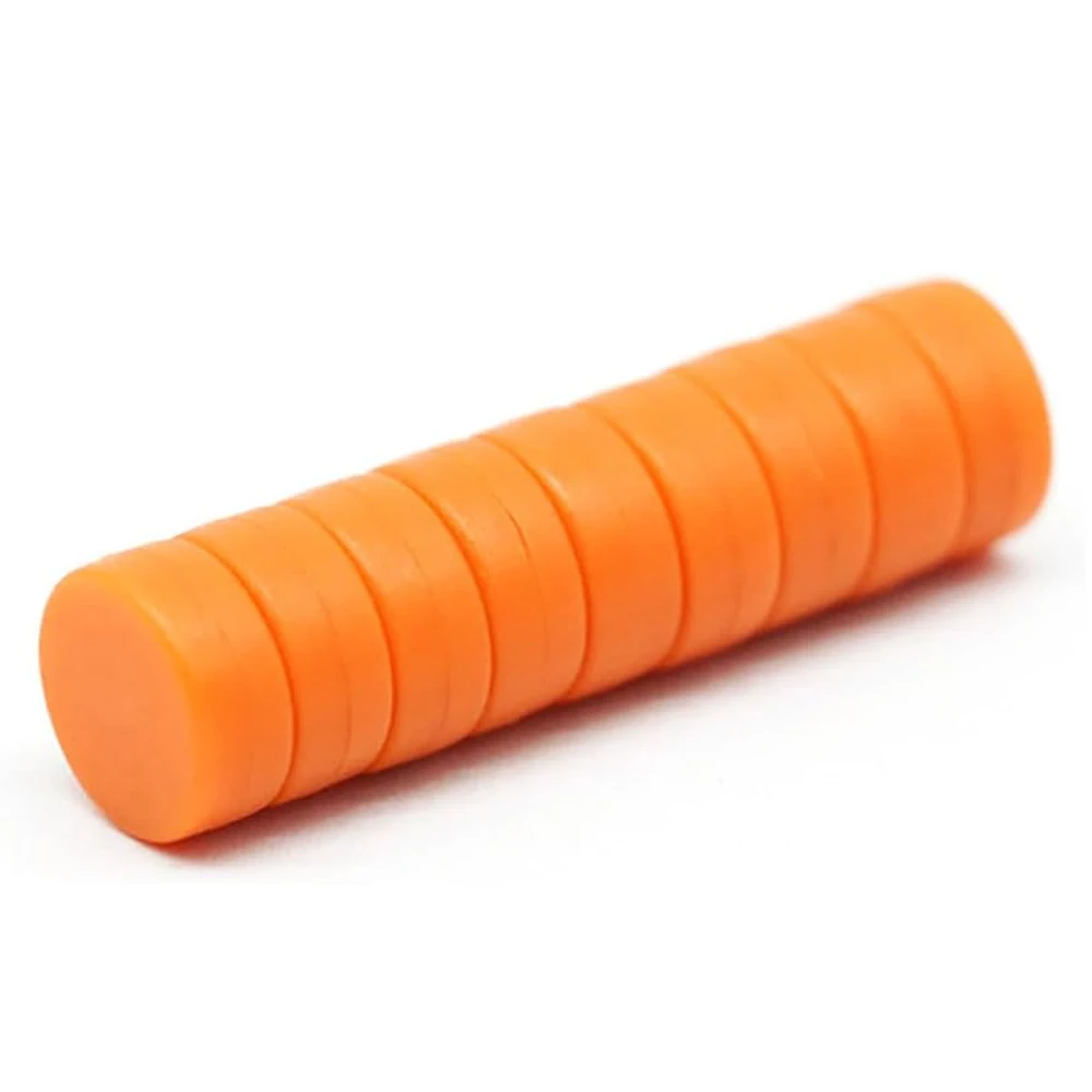 0.78 Inch Colorful Neodymium Round Magnets, Plastic Coated Magnet, Rubber Coated Magnets for Fridge, Office, DIY Crafts, Orange