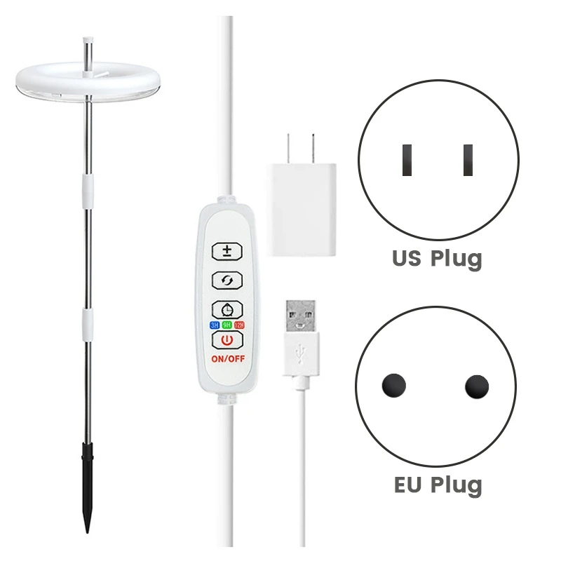 Pianta coltiva la luce LED lampada crescente spettro completo per piante da interno Bonsai regolabile in altezza dimmerabile e Timer automatico durevole