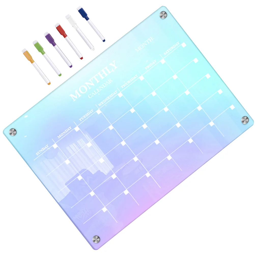 

1Set Blank Monthly Planner Magnetic Board for Fridge Dry Erase Calendar Writing Pad Organizational Tool for Family Schedule